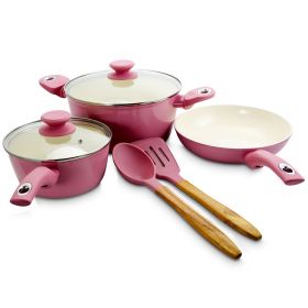 Gibson Home Plaza CafÃƒÆ’Ã‚Â© 7 Piece Aluminum Nonstick Cookware Set in Lavender