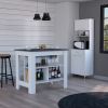 Southridge 2-Piece Kitchen Set, Kitchen Island and Pantry Cabinet, White and Onyx