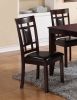 7-Pc Dinette Set Brown Espresso Finish Rectangular Table Faux Leather Upholstery Padded Lattice Design Side Chairs Dining Room Wooden Dining Set Furni