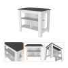 Southridge 2-Piece Kitchen Set, Kitchen Island and Pantry Cabinet, White and Onyx