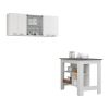 Briargate 2-Piece Kitchen Set, Kitchen Island and Wall Cabinet, White and Onyx