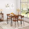 Dining Table Set 5-Piece Dining Chair with Backrest, Industrial style, Sturdy construction. Rustic Brown, 43.31'' L x 27.56'' W x 30.32'' H.