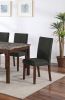 Dining Room Furniture Modern 6pcs Set Dining Table 4x Side Chairs and A Bench Ash Black Polyfiber Rubberwood Nailheads Faux Marble Top