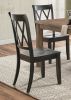 5pc Dining Set Natural Finish Table and 4x Side Chairs Black Finish Wooden Kitchen Dining Room Furniture