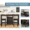 TOPMAX Farmhouse Rustic 3-piece Counter Height Wood Dining Table Set with Cabinet,2 Storage Drawers and 2 Stools for Small Places,Black+Cherry