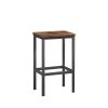 Bar Table Set, Square Bar Table with 2 Bar Chairs, Industrial Style Bar Chairs for Kitchen Breakfast Table, Bar, Living Room, Banquet Hall, Space Savi