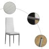 4pcs backrest cushion horizontal sewing decoration PU leather dining chair round tube white cushion gray leg N201( Replace encoding 13029116)