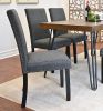 Amisos 6-Piece Dining Set, Hairpin Dining Table with 4 Chairs and a Wood Bench, 3 Color Options