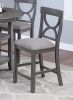 Counter Height Dining Table w Storage Shelve 4x Chairs Padded Seat Unique Design Back 5pc Dining Set Gray Color