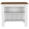 Sierra 7-Shelf 4-Door 2-piece Kitchen Set, Upper Wall Cabinet and Kitchen Island White and Walnut