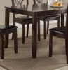 7-Pc Dinette Set Brown Espresso Finish Rectangular Table PU Upholstered Chairs Transitional Dining Room Wooden Dining Set Furniture