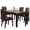 Faux Marble Table Top Upholstered chairs 7pc Dining set Dining Table and 6x Side Chairs Tufted Back Chair