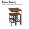 Bar Table Set, Square Bar Table with 2 Bar Chairs, Industrial Style Bar Chairs for Kitchen Breakfast Table, Bar, Living Room, Banquet Hall, Space Savi