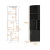 Bar Cabinet Papprika, 8 Wine Cubbies, Double Door, Black Wengue Finish