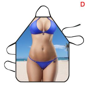 1pc Funny Muscle Man Kitchen Apron Sexy Women Cooking Pinafore Home Cleaning Tool (Style: D)