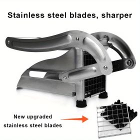 1pc French Fry Cutter, Commercial Restaurant French Fry Cutter Stainless Steel Potato Cutter Vegetable Potato Slicer With Suction Feet Cutter Potato H (Style: Second generation without chassis)