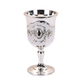 X6HD European Style Wine Glasses Retro Dinnerware Goblet Spirit Vodka Champagne Glasses Beverage Tumbler for Party Home Bar (Color: silver white)