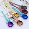 4Pcs Metal Guitar Spoon Flatware Set 18/10 Stainless Steel Guitar Spoons Creative Milk Coffee Spoon Ice Cream Candy Teaspoon