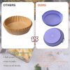 2 Pcs Food Grade Silicone Easy Cleaning Air Fryer Liners Reusable Air Fryer Silicone Pot Food Safe Air Fryer Oven Accessories Replacement for Flammabl