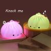 1pc Cute Dumpling Night Light; Silicone Cute Bun Lamp With Touch Control; Kawaii Nursery Light For Room Bedroom Home Decor; Valentine's Day Birthday G