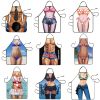 1pc Funny Muscle Man Kitchen Apron Sexy Women Cooking Pinafore Home Cleaning Tool